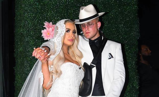 Jake Paul and Tana Mongeau get affectionate before the wedding