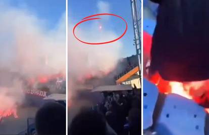 SKANDALOZNO Torcida je gađala bakljama navijače na zapadu: 'Skoro su ga u glavu pogodili!'
