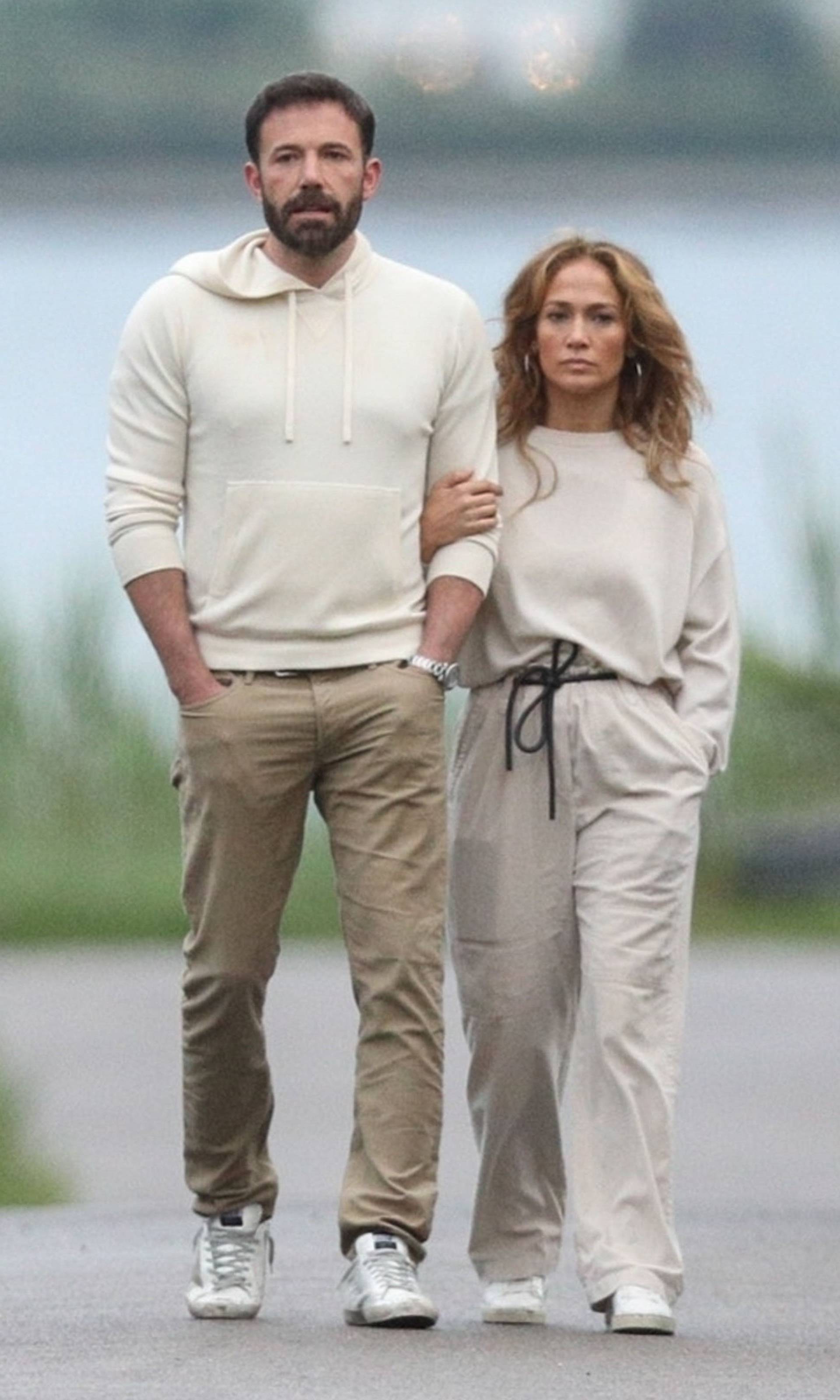 Jennifer Lopez and Ben Affleck go for an evening stroll in The Hamptons