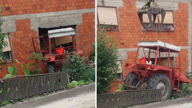 Traktorom sletio s ceste i zabio se u kuću kod Nove Gradiške: Vozač teško ozlijeđen i u bolnici