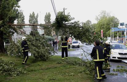 Olujni vjetar u Osijeku srušio stabla, poplavljena su igrališta