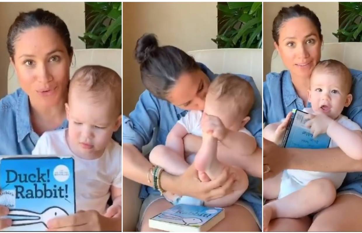 Raznježili sve: Meghan sinu (1) čita o patkici i zeki pa ga ljubi