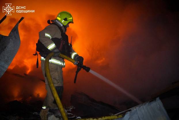 Aftermath of a Russian drone attack in Odesa