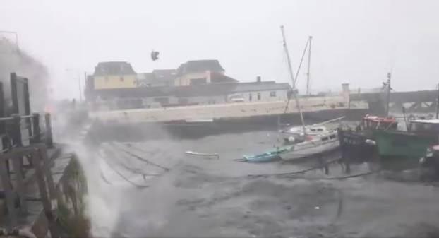 Winds batter the harbour as storm Ophelia hits Cork