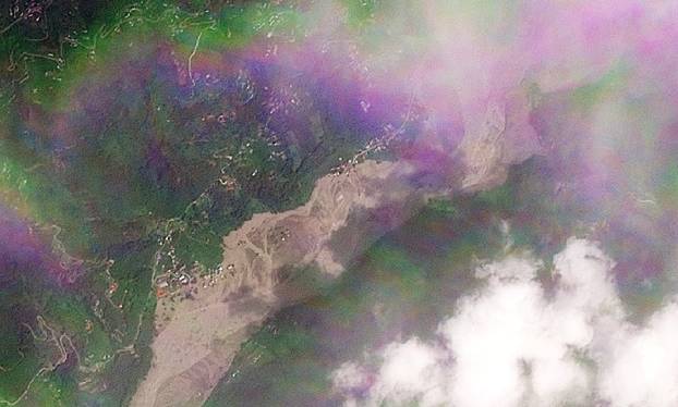 Satellite image shows Tupche following a flash flood