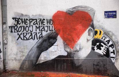VIDEO Na mural zločinca Ratka Mladića netko nacrtao srce