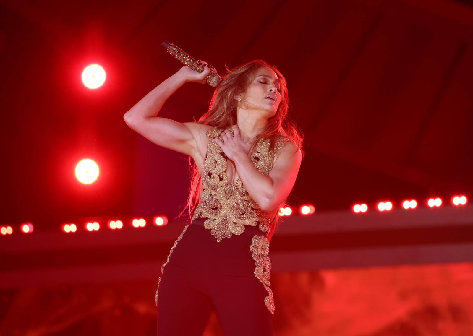 Jennifer Lopez performs at the 2021 Global Citizen Live concert at Central Park in New York