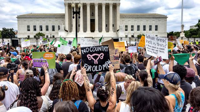 United States Supreme Court overturns the landmark Roe v Wade abortion decision