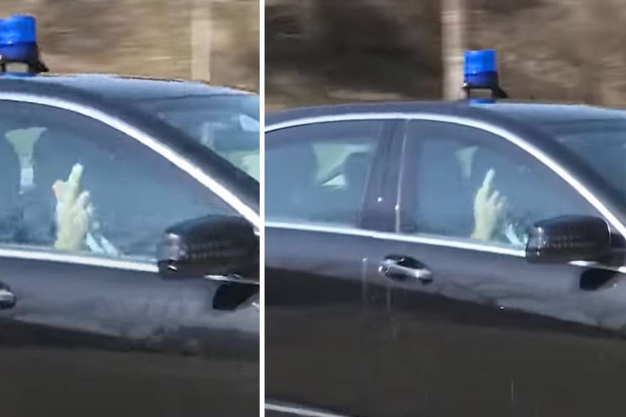 Dodik pokazao srednjaka novinarima iz svog automobila