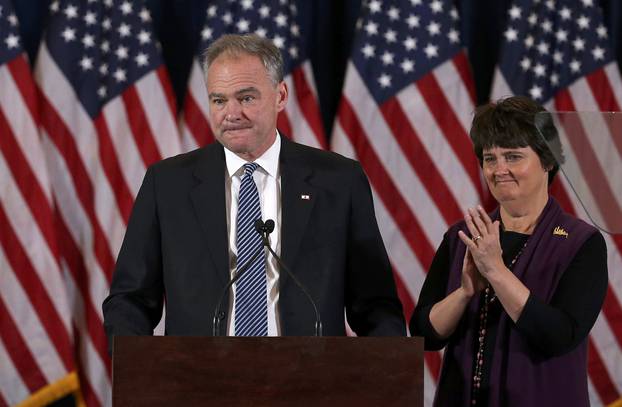 Democratic Vice President nominee Tim Kaine and his wife Anne Holton appear at Hillary Clinton