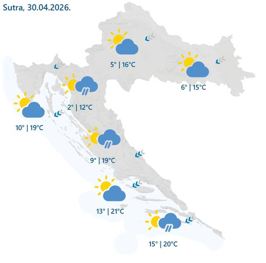 Stiže velika promjena vremena: Kiša, pad temperature i bura