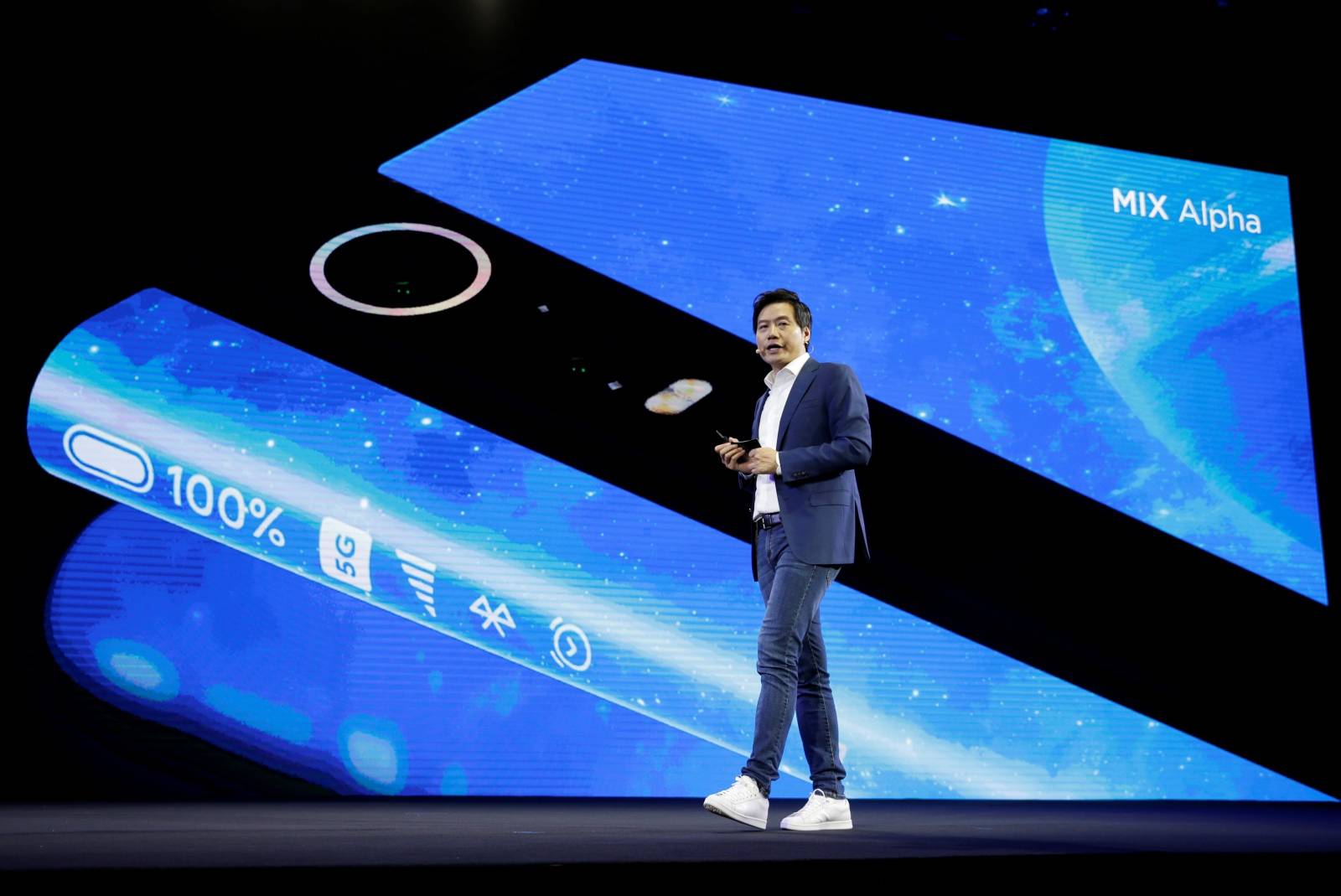 Xiaomi founder and CEO Lei Jun attends a product launch event of Xiaomi Mi MIX Alpha surround display 5G concept smartphone in Beijing