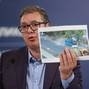 Serbia's President, Aleksandar Vucic speaks during a press conference in Belgrade