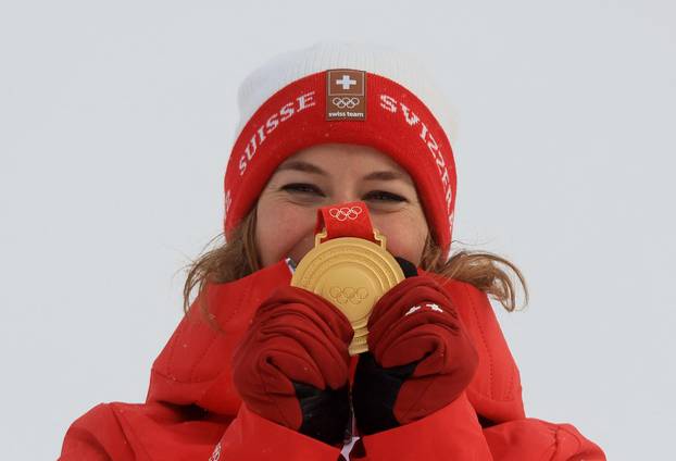 Victory Ceremony - Alpine Skiing - Women's Alpine Combined