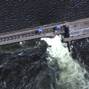 A satellite image shows Nova Khakovka Dam in Kherson region