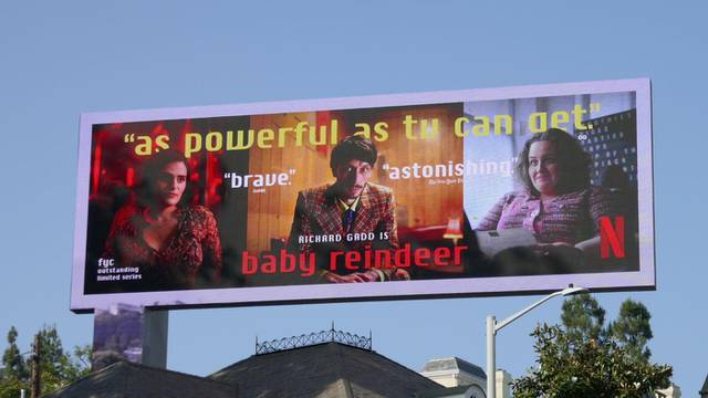 Los Angeles, California, USA 21st May 2024 Baby Reindeer Netflix Billboard on Sunset Blvd on May 21, 2024 in Los Angeles, California, USA. Photo by Barry King/Alamy Stock Photo