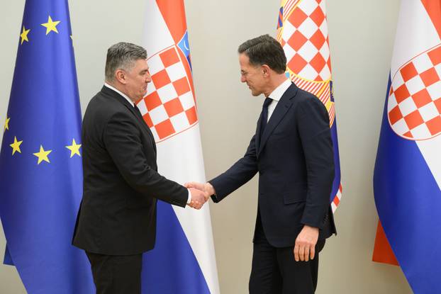 Zagreb: Predsjednik Republike Zoran Milanović primio glavnog tajnika NATO-a Marka Ruttea
