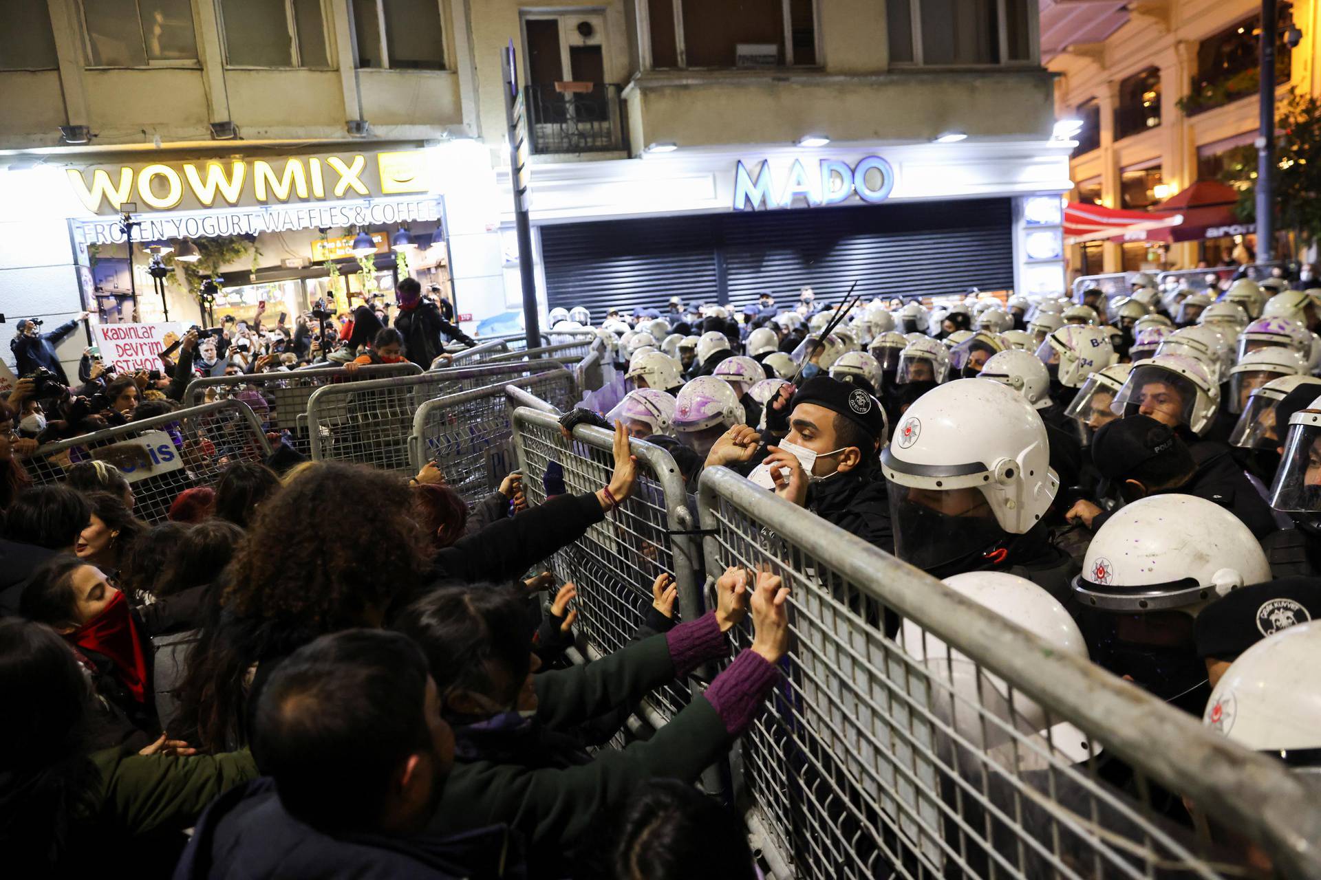 Women march against gender-based violence, in Istanbul