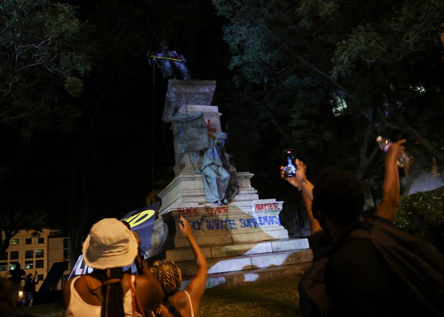 People take part in events to mark Juneteenth, which commemorates the end of slavery in Texas, in Washington