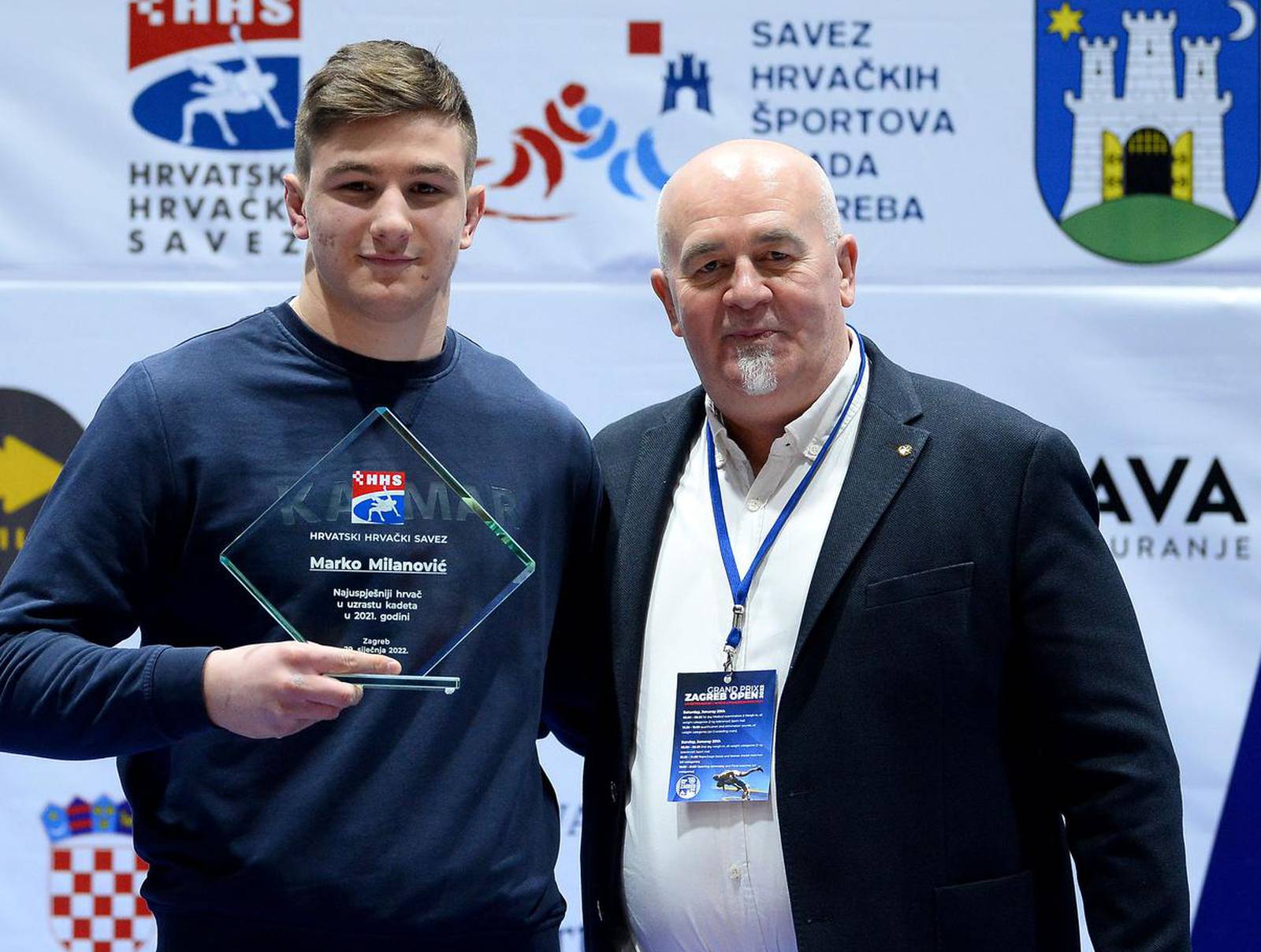 Marko Milanović, sin predsjednika RH Zorana Milanovića, dobio priznanje za najuspješnijeg hrvača među kadetima