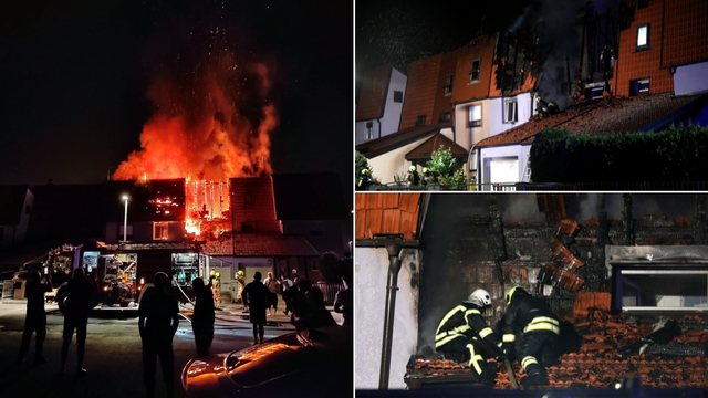 VIDEO Veliki požar zahvatio četiri kuće u Zaprešiću: Plamena nema, vatra pod kontrolom
