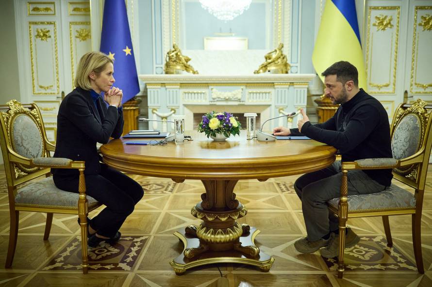 Ukraine's President Zelenskiy meets European Commission Vice-President Kallas, in Kyiv