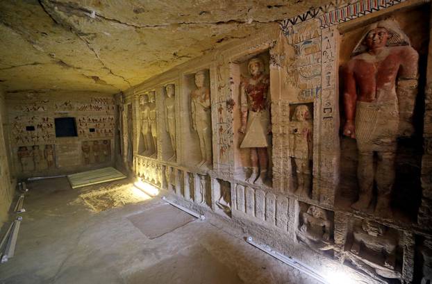 A view of the newly-discovered tomb of 