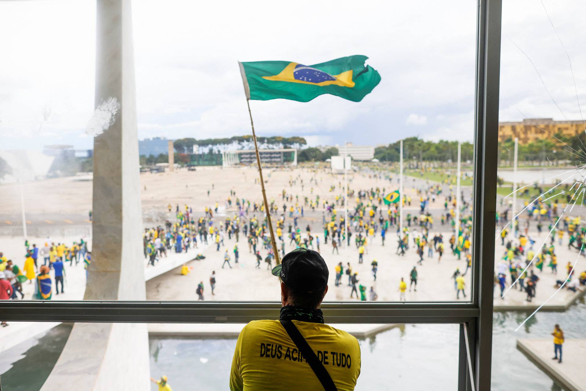 Supporters of Brazil's former President Jair Bolsonaro demonstrate against President Luiz Inacio Lula da Silva, in Brasilia