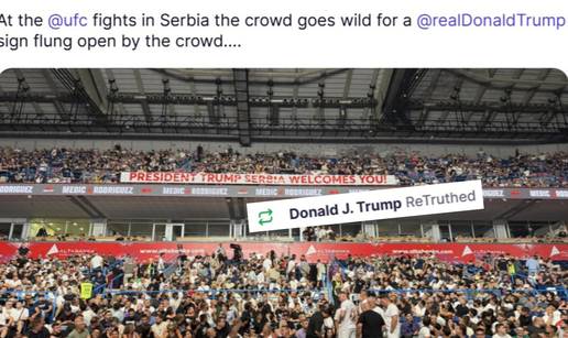 U Beogradskoj areni osvanulo: 'Trumpe, Srbija vas pozdravlja'