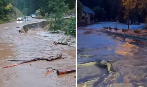 VIDEO BiH je pod vodom, bujice trgaju stabla i dijelove ceste