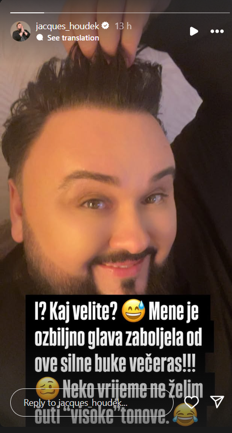 Jacquesa Houdeka od finala Eurosonga zaboljela glava: 'Ne želim čuti 'visoke' tonove'