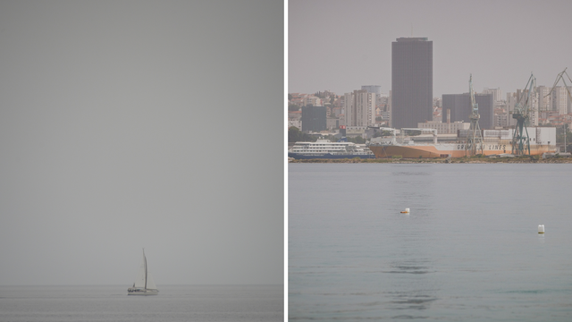 FOTO Ovako danas izgledaju Split i Pula. Uz velike vrućine, prekrio ih je saharski pijesak