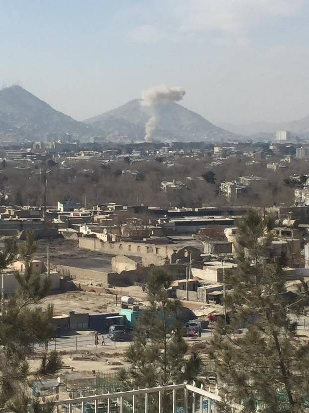 Smoke rises after car bomb explosion in Kabul