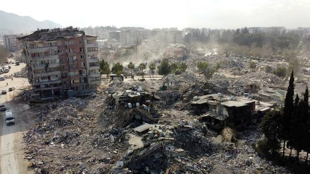 General view of rubble and damage in the aftermath of a deadly earthquake, in Hatay
