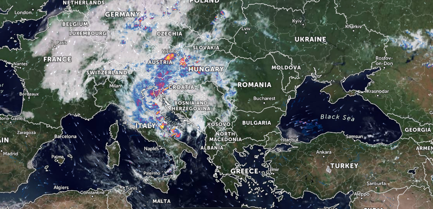 Karta padalina diljem Europe: Evo kako je jako nevrijeme iz Njemačke stiglo i u Hrvatsku