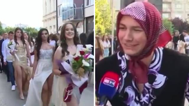 HIT VIDEO Mladić na maturu došao odjeven kao baka, a sa sobom je poveo i dva 'unuka'