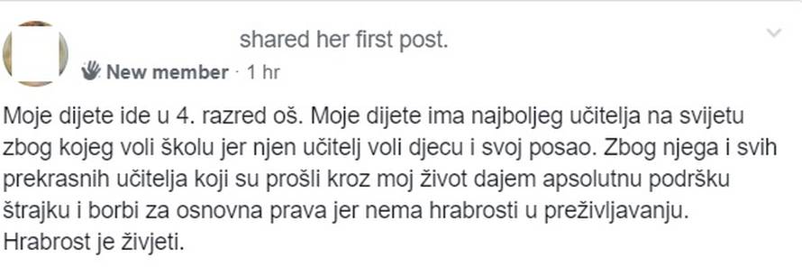'Mama, ne shvaćam zašto ta Vlada ne da učiteljima što žele'