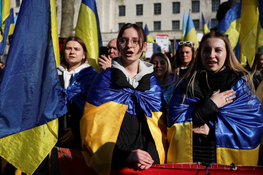 People protest outside Downing Street in London