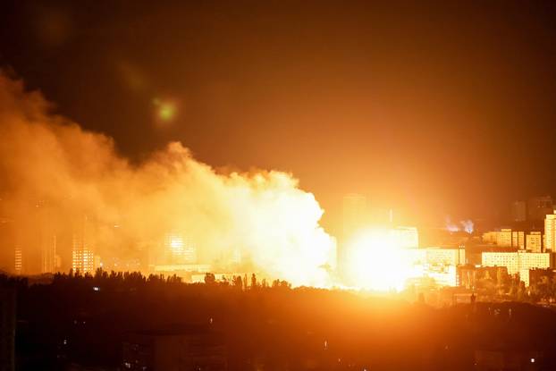 Russian drone and missile strike in Kyiv