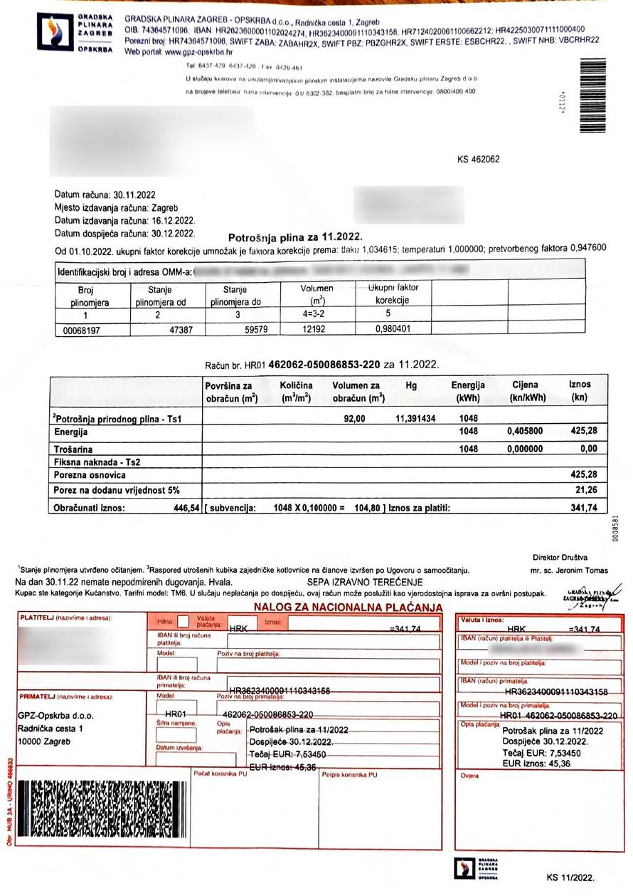 Šok na računu: 'Skinuli su mi čak 341 euro za račun za plin umjesto 341 kunu, ljut sam'