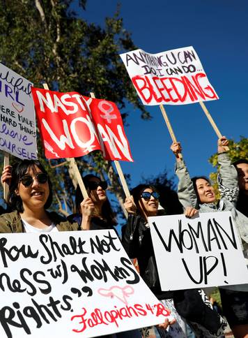 People participate in the second annual Women's March in Los Angeles