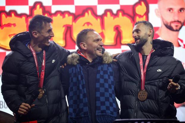 Doček za nogometaše Marcela Brozovića i Antu Budimira u Velikoj Gorici