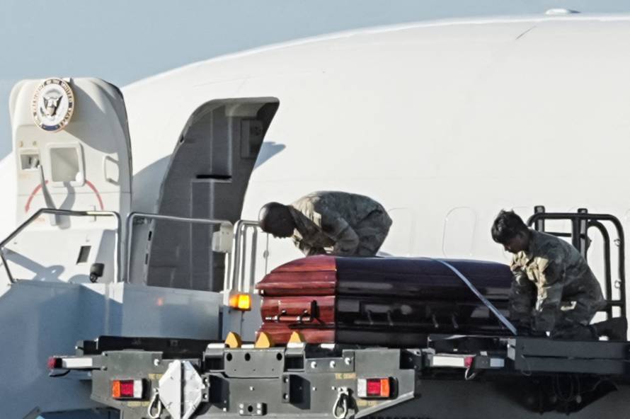 The body of slain conservative activist Charlie Kirk is transported aboard Air Force Two