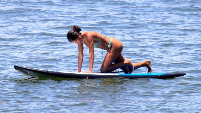 *EXCLUSIVE* Vincent Cassel and his wife Tina Kunakey were pictured having a fun day out on the beach