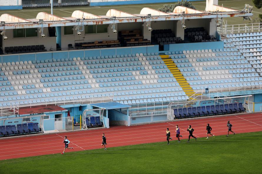 Rijeka: Trening nogometaša drugoligaša NK Opatije na stadionu Kantrida