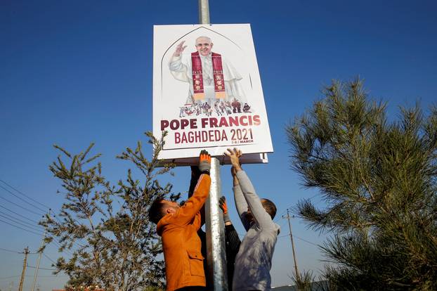 FILE PHOTO: Iraqi Christians throughout the country prepare for pope