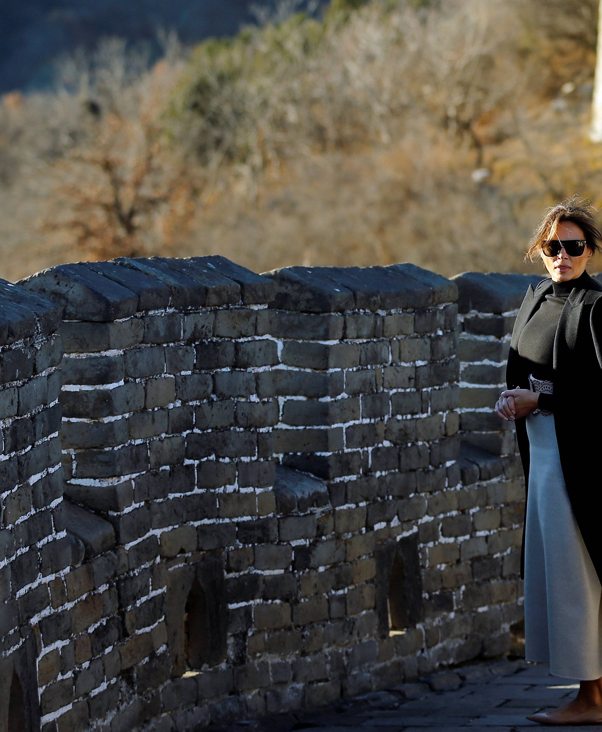 U.S. first lady Melania Trump visits the Mutianyu section of the Great Wall of China