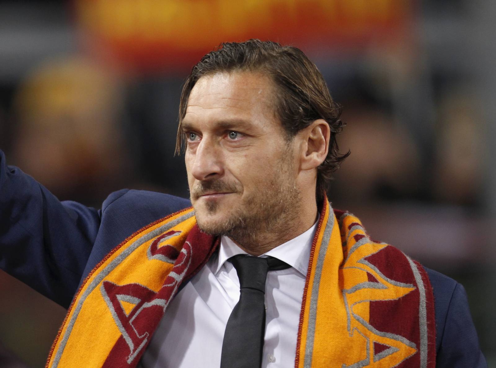 Francesco Totti celebrates the entry in the Hall of Fame of the football club AS Roma