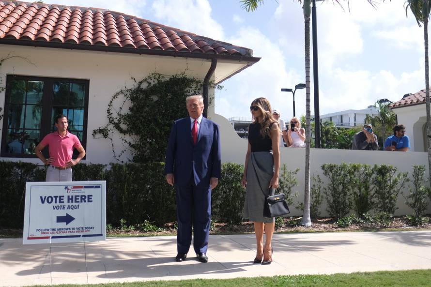 Former U.S. President Trump votes during midterm election in Palm Beach