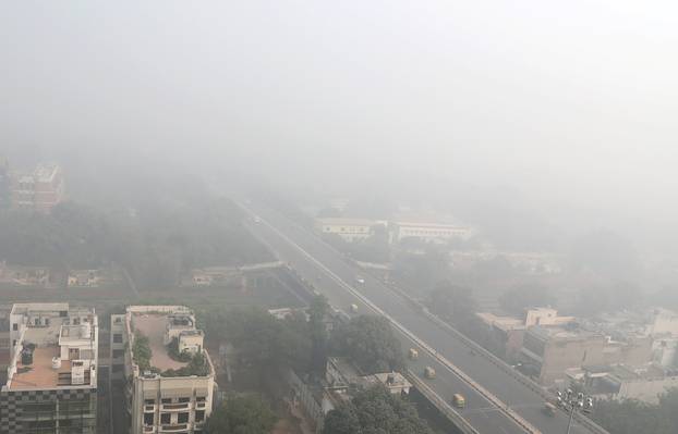 A general view of New Delhi during heavy smog